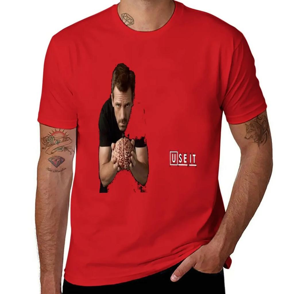 Dr House mit Gehirn T-Shirt Schweiß kundenspezifisch Herren weiße T-Shirts