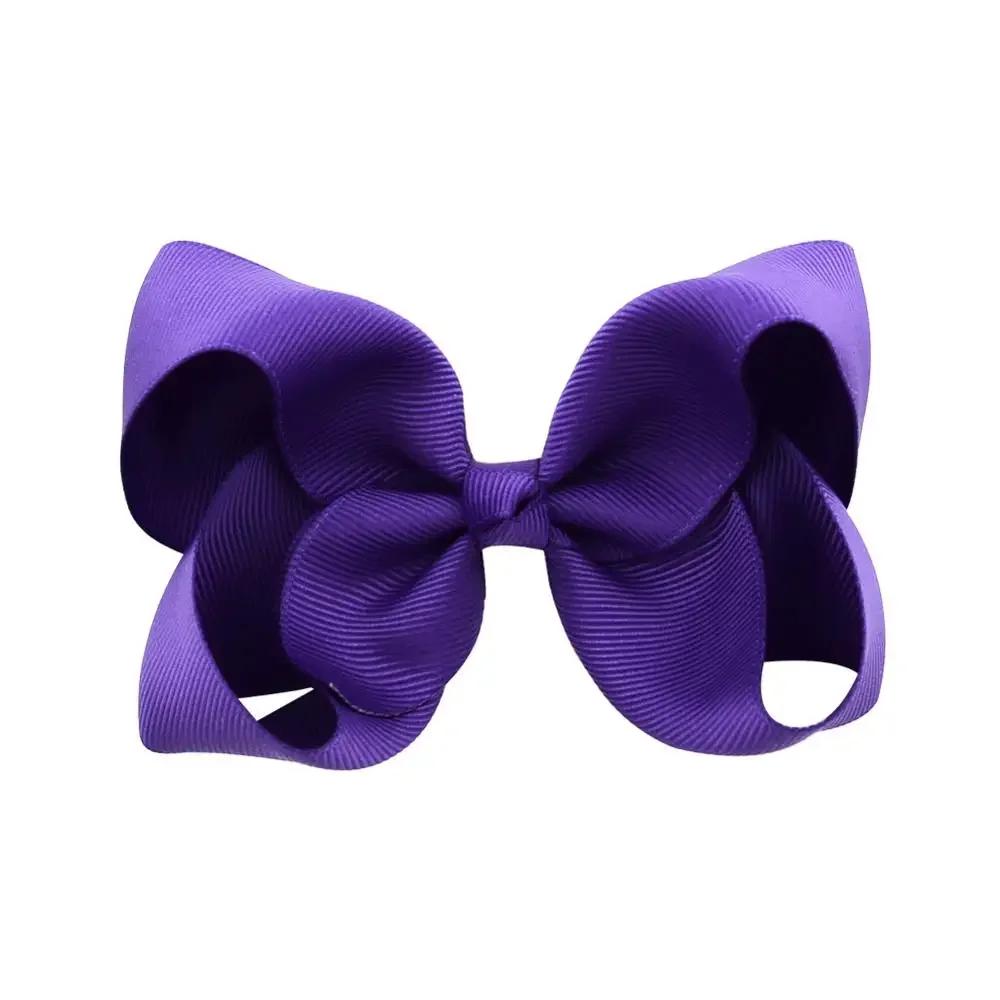 3/4/6/8inch  Boutique Handmade Colorful Solid Ribbon Grosgrain Hair Bow with Clips for Kids Girls Hair Accessories