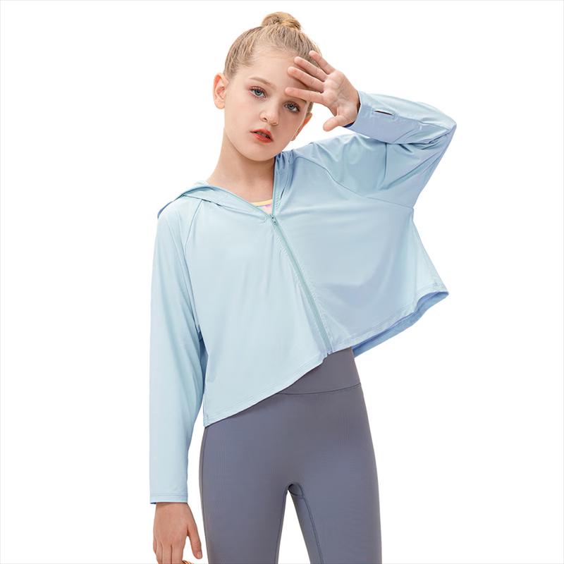 Cape à capuche protection solaire en soie glacée pour enfants