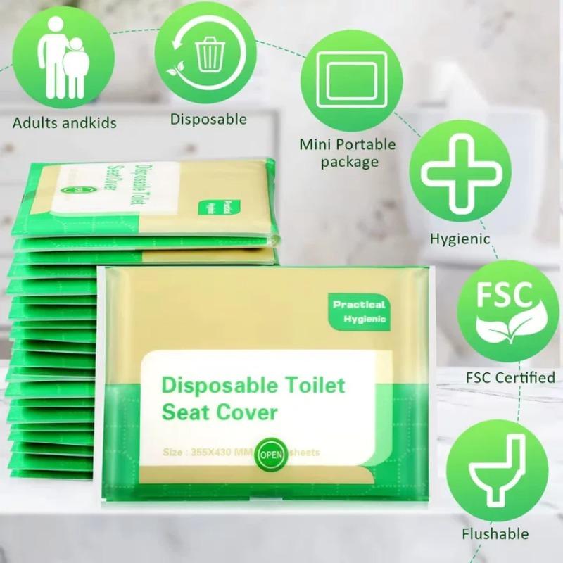 10-120PCS Disposable Toilet Seat Cover Portable Travel Camping Hotel Bathroom Degradable Waterproof Toilet Mat Accessories