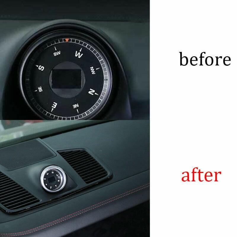 Fit For Porsche Panamera 2010-2016 Matte Silver Console Clock Ring Cover Trim 1*