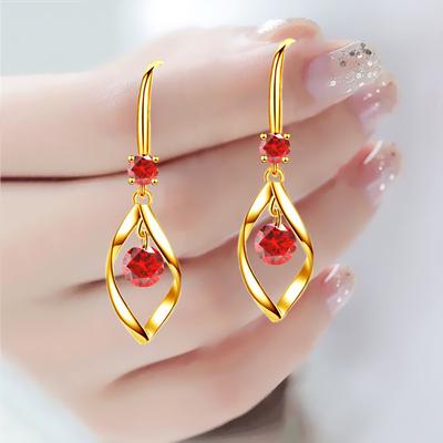 Earrings Female Inlay Diamond Swivel Earrings Long Senior Sense of Temperament Ear Hooks