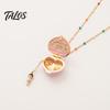 Talos Openable Heart Charm Necklace, Box Pendant with Mini Figurine, Women Tiny Locket Gift for Wife Girlfriend Anniversary