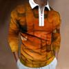 New Men's Zip Casual Men's Digital Printed Long Sleeve Polo Sweatshirt