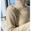 Fashionable Women's Cashmere Sweater Loose Long Sleeve Knitwear Solid Color Half-high Collar Pullover