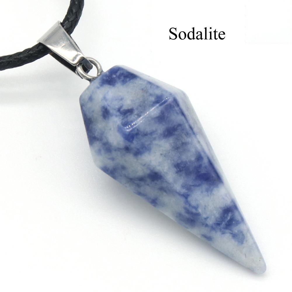 1 szt. Energia Kamień Naturalny Stożek Naszyjnik Wisiorek, Geometryczny Styl Reiki Uzdrowienie Kryształowy Wisiorek Naszyjniki dla Kobiet Mężczyzn Świąteczna Biżuteria Prezenty