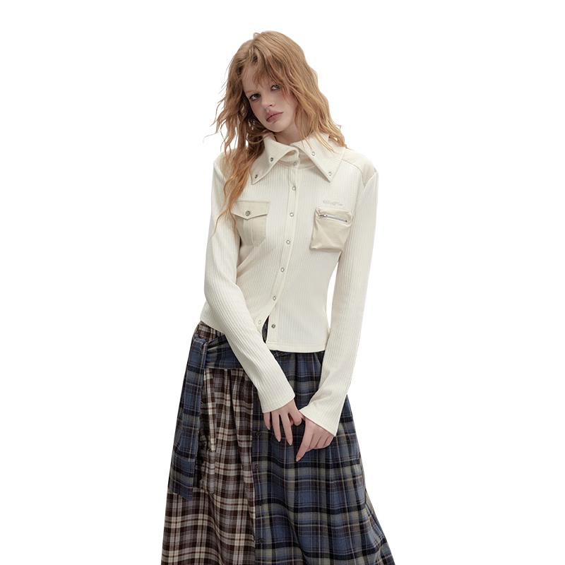 

UNIFREE 2025 Autumn Plus Size Korean Knit Cardigan L