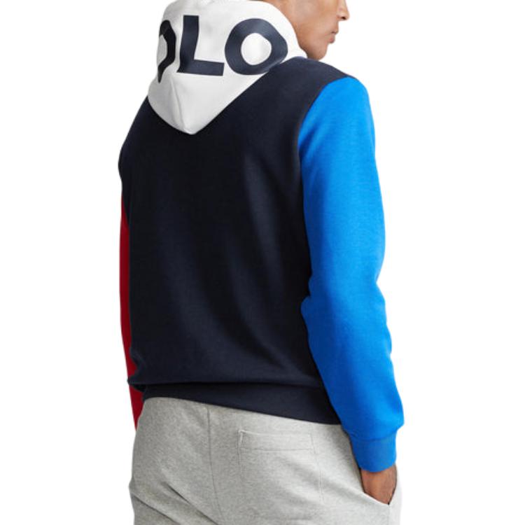 Polo Ralph Lauren Color Block Logo Embroidered Hoodie Men Hoodies 710781439-001