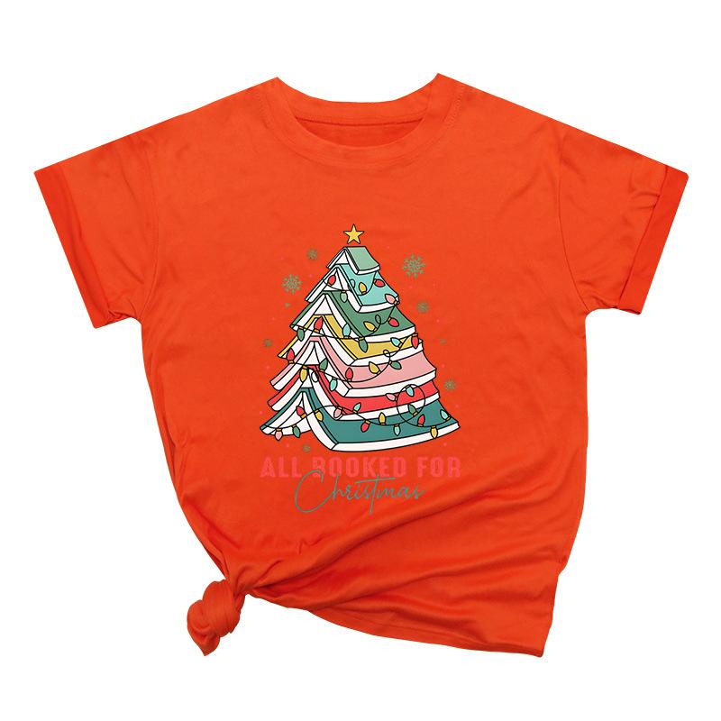 Weihnachtsschleife Kreativ Bedruckt Trendig Baumwoll-Top Lässige Sportbekleidung Locker Damen-T-Shirts Damen