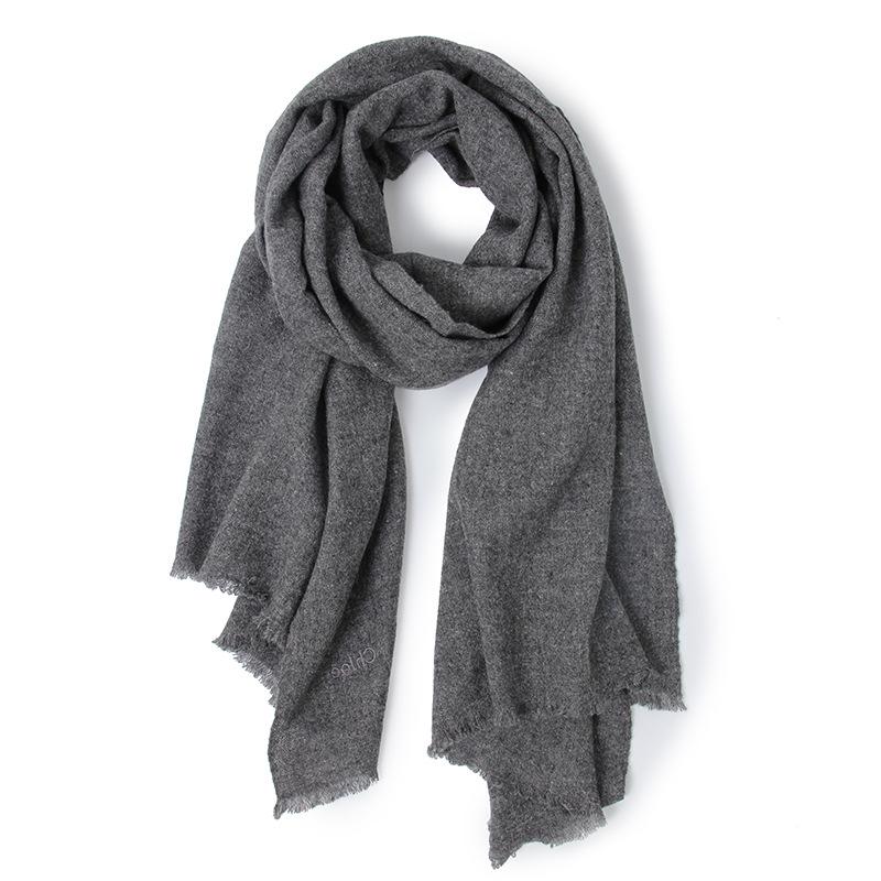 Yak Wool Solid Color Extended Shawl - Warm, Fashionable Scarf for Men and Women