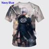 Summer Men's Casual Short-sleeved T-shirt Fashion Nier Automata 3D Printed T-shirt Personality Harajuku Streetwear Short Sleeved