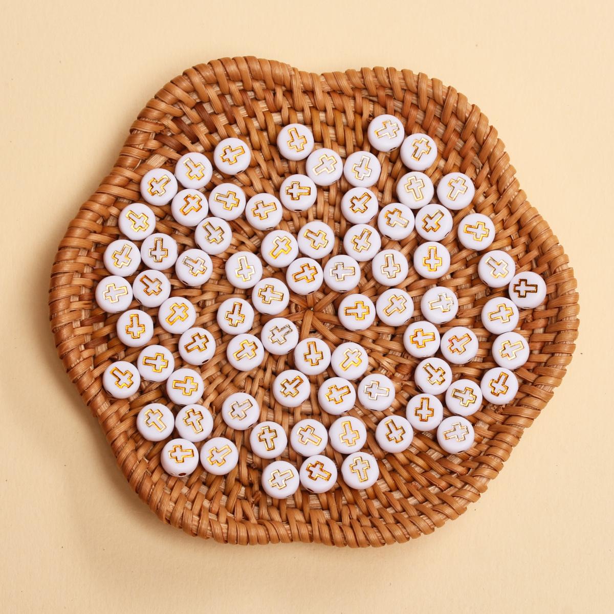 

80 шт. 7 мм крестообразный узор акриловые свободные бусины для изготовления ювелирных изделий своими руками браслет ожерелье брелок серьги телефонная цепочка материалы аксессуары