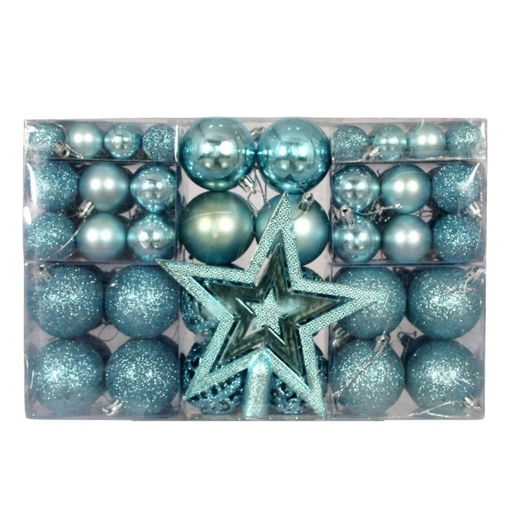 101Pcs Plastic Christmas Ball Set Multiple Color Christmas Ball Gift Box Home Decor