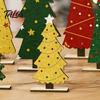 Desktop Christmas Tree 8Pcs Table Sign Set, Rustic Wooden Xmas Tiered Tray Decoration Sign, Mini Tabletop Centerpiece, Winter Holiday Party