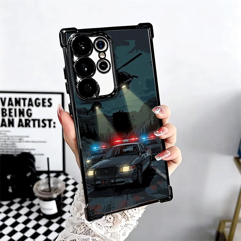 Police FBI ID Card Swat Soft Phone Case For Samsung Galaxy S26 Ultra S25 Edge S24 FE S23 Plus S22 S21 + S20 Plating Anti-Fall Fu