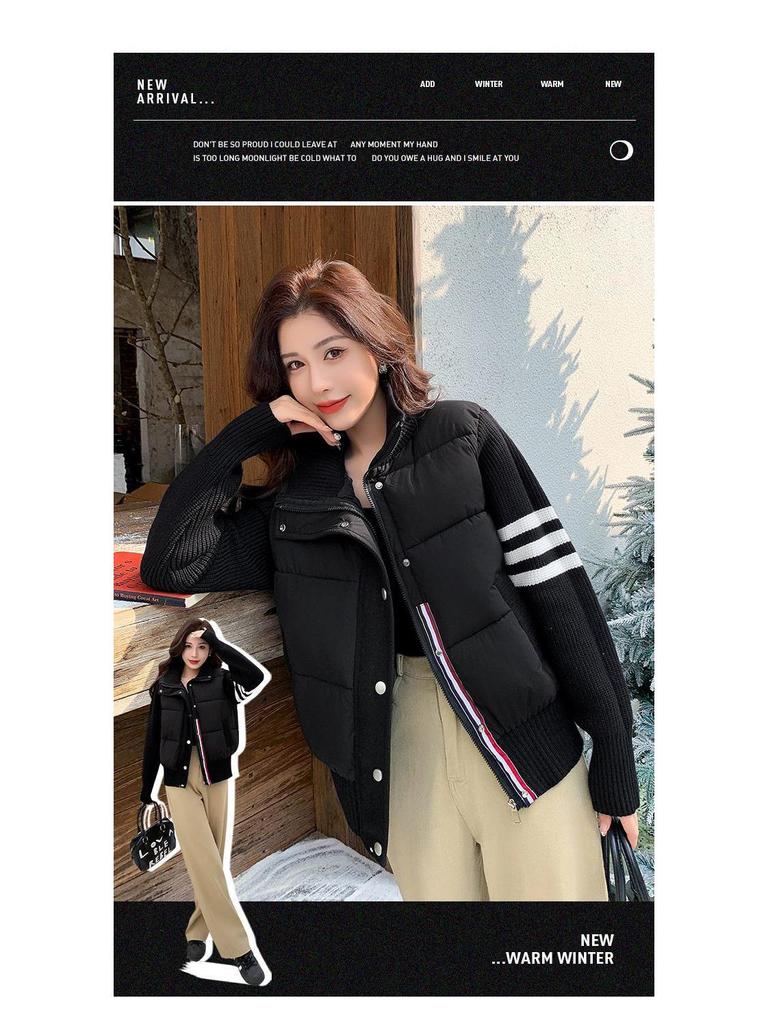 Women's High-End Winter Chenille Cotton Stand-Up Collar Knit Jacket