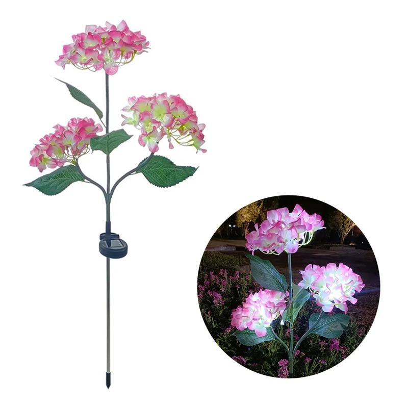 

Solar LED Hydrangea Flower Lights Outdoor Waterproof Garden Decor Landscape Lamp for Courtyard Patio Yard Pathway Walkway 1PCS розовый