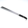 1Pcs 16.5"/42Cm Easy-Grip Metal Shoe Horn Black Long Handle Curved Hook Ergonomic Stainless Steel Shoehorn For Seniors