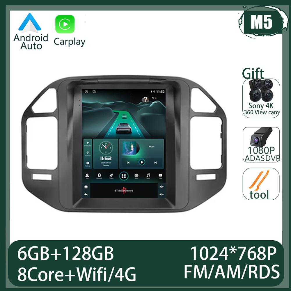 9.7 inch Android 14 For Mitsubishi Pajero 3 V60 V68 V73 1999 - 2011 Car Radio Multimedia Video Player GPS Navigation Carplay