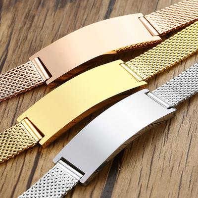 Vnox Bracelets réglables 10/16 mm pour hommes femmes Bracelet en maille Acier inoxydable Métal Unisexe Bijoux décontractés