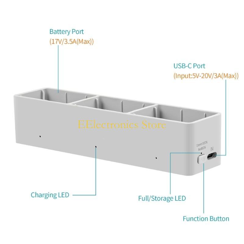B03C USB Battery Charging for Avata 2 Camera Fast Charging Battery Charging Hub Camera Battery Charging Access
