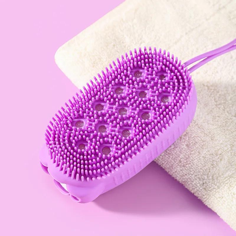 Bathroom Brush Silicone Bath Towel Shower Tool, Labor-saving and Convenient, Double-sided Bubble Brush, Sponge Bath Towel, House