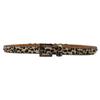 Leopard Print Women's Belt with Skull Design and Rhinestone Pin Buckle - Hip Hop Nightclub Style