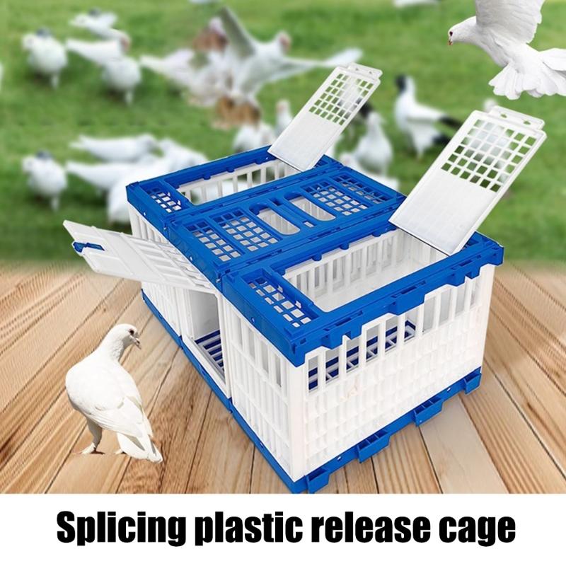 Verbindbarer Kunststoff-Vogelkäfig für Outdoor-Training, tragbare Voliere für Tauben, Papageien, Jungvögel, Doppeltür-Design