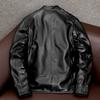 New Mens Genuine Leather Jacket Slim Fit Short Style Sheepskin Coat Autumn Stand Collar Casual Outerwear
