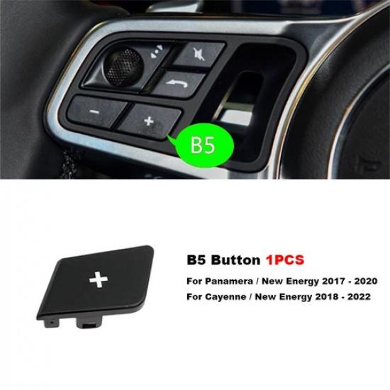 1x Matte Black Car Steering Wheel Switch Button Fix For Porsche Panamera 2017-20