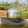 Viking Chainmail Helmet Armor Chain Mail Helmet Medieval Brass Helmet Chainmail Hand Forged Armor Helmet Best Gift