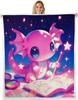 Cute Pink Dragon Blanket Soft Fleece Throw Kids Room Decor Fantasy Art Design Home Decoration