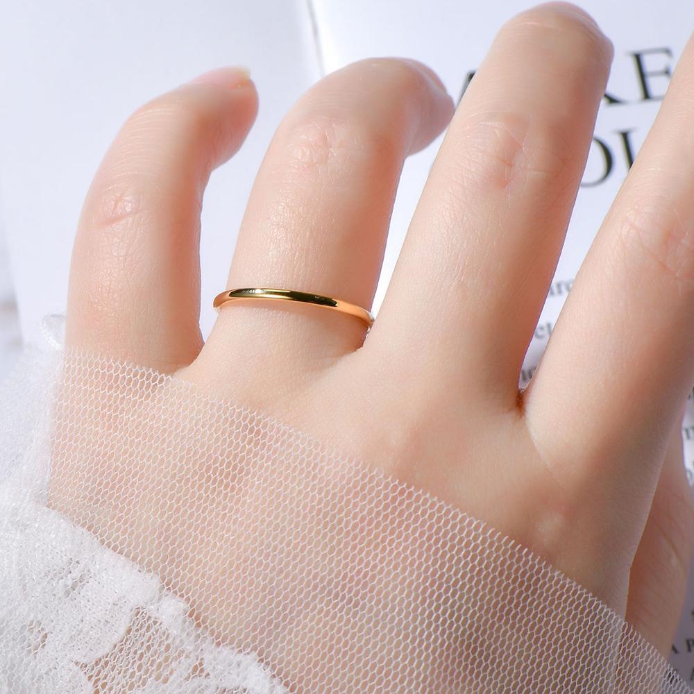 Cbtb Silver S925 Simple Fashion Wedding Ring Plated with Gold Birthday Anniversary Couple Luxury Jewelry