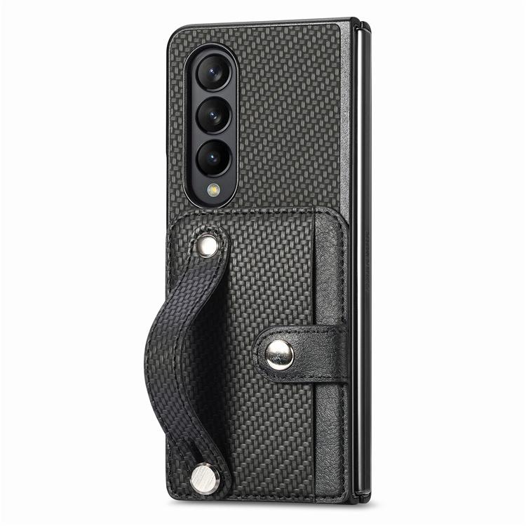 For Samsung Galaxy Z Fold 4 Z Fold 5 Z Fold 2 5G Shockproof Case Leather Card Wristband Protect Back Cover For Samsung Z Flip 5 4 3