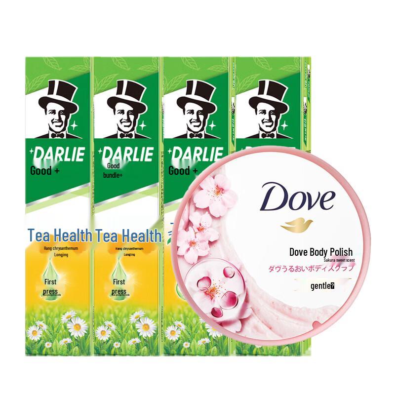 Hawley Tea Care Toothpaste & Dove Body Scrub Set