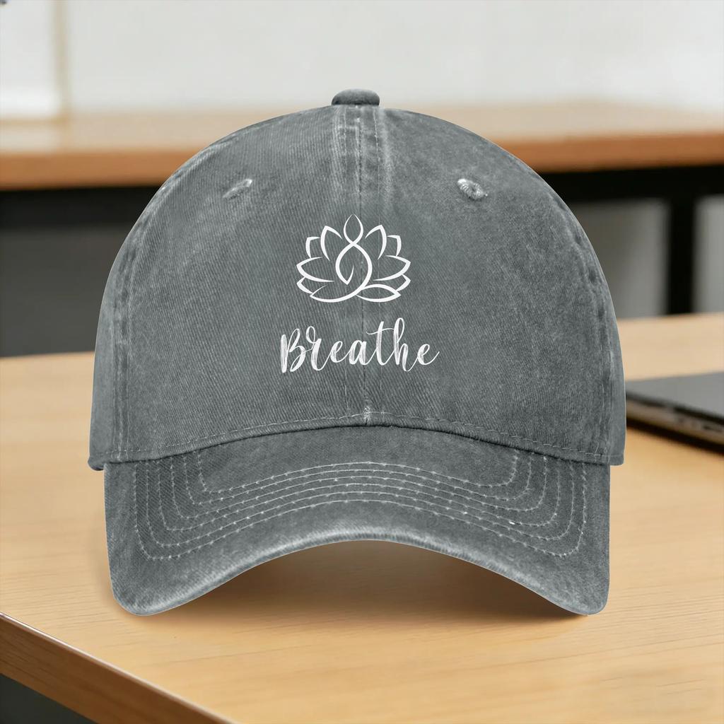 Baseball Cap Breathe Buddha Lotus Flower Meditation Yoga Summer Casual Hip Hop Hats  Women Unisex Custom Logo Hiking Baseball Caps