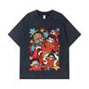 275 GSM Gewaschene T-Shirts 100% Baumwolle Einteilig V58 Egghead Chibi Print Unisex Schweres Baumwoll-T-Shirt