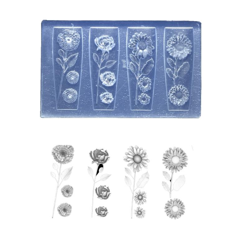 Silicone Nails Embellishment Molds Flower Theme Small Accessories Crafting Molds Suitable for Beauty Enthusiasts Present