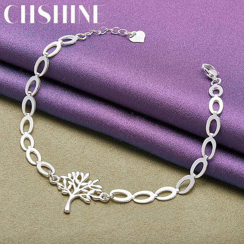CHSHINE 925 Sterling Silver Tree of Life Bracelet For Women Fashion Charm Wedding Party Jewelry