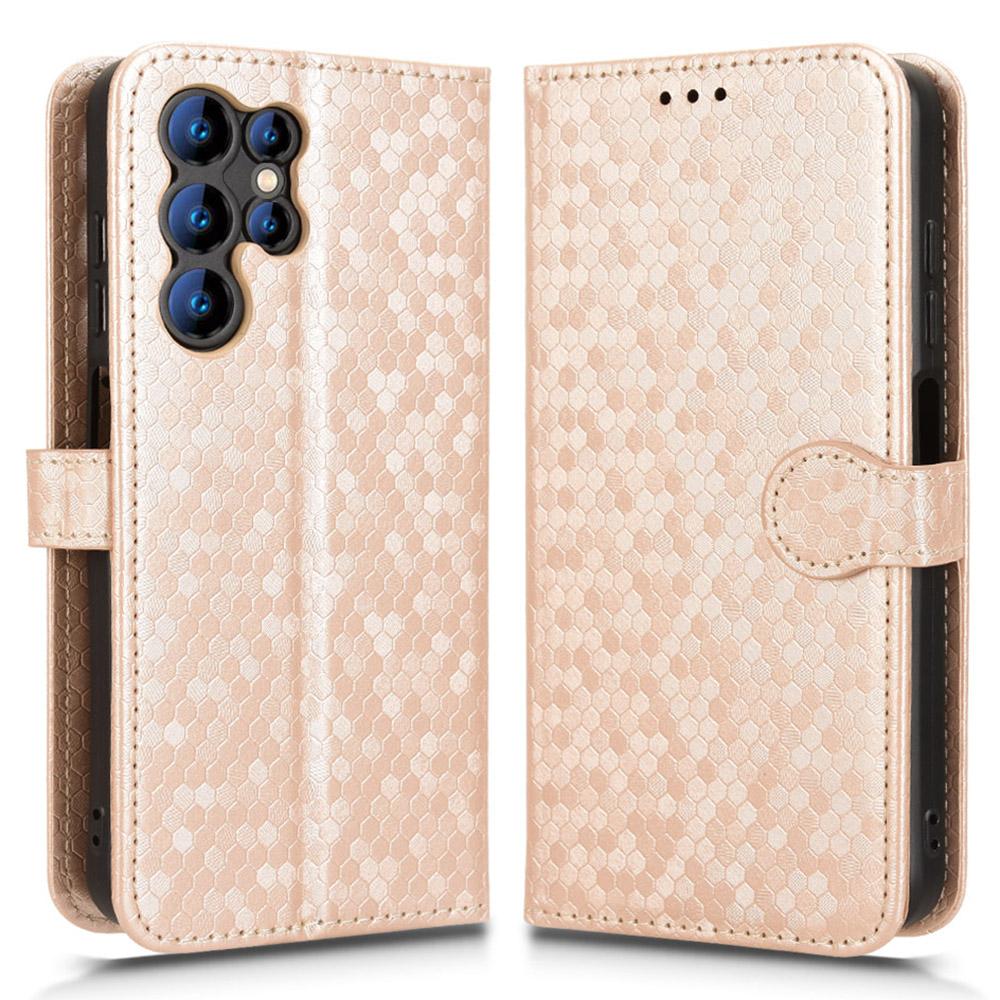 For Oukitel C1 Pro/C1 Wallet Case Dot Pattern Imprint PU Leather Phone Cover with Wrist Strap