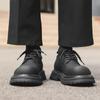 Módní ležérní derby pánské kožené boty Módní minimalistický designový styl Denní kancelář Venkovní obchodní večírek Boty se silnou podrážkou Bílá