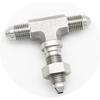 3AN Male Stainless Steel 3 Way Bulkhead Tee T Brake Hose Fitting Adapter with AN3 Bulkhead Lock Nut
