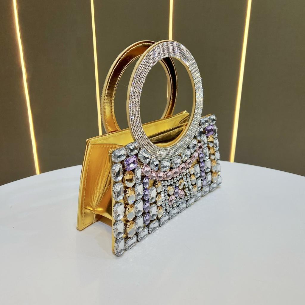 Fashionable Dinner Bag for Ladies, Full-diamond Crossbody Bag for Women, Light Luxury and Elegant Chain Bag