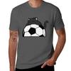 Cute Cat Hugging A Soccer Ball Tshirt Retro Graphic Print Tshirt