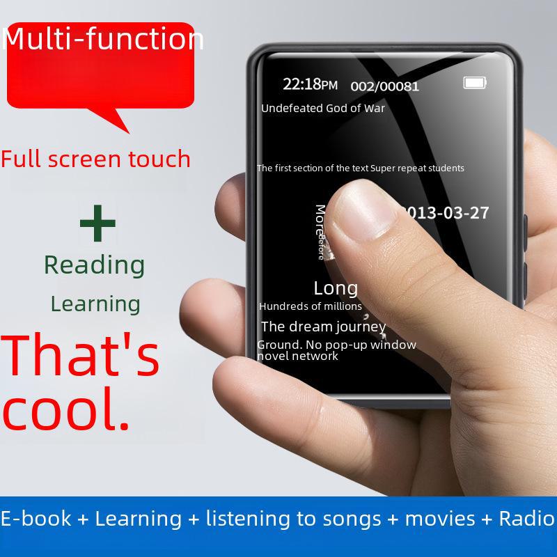 Tocador de música portátil Bluetooth MP4/MP3 de tela cheia para estudantes