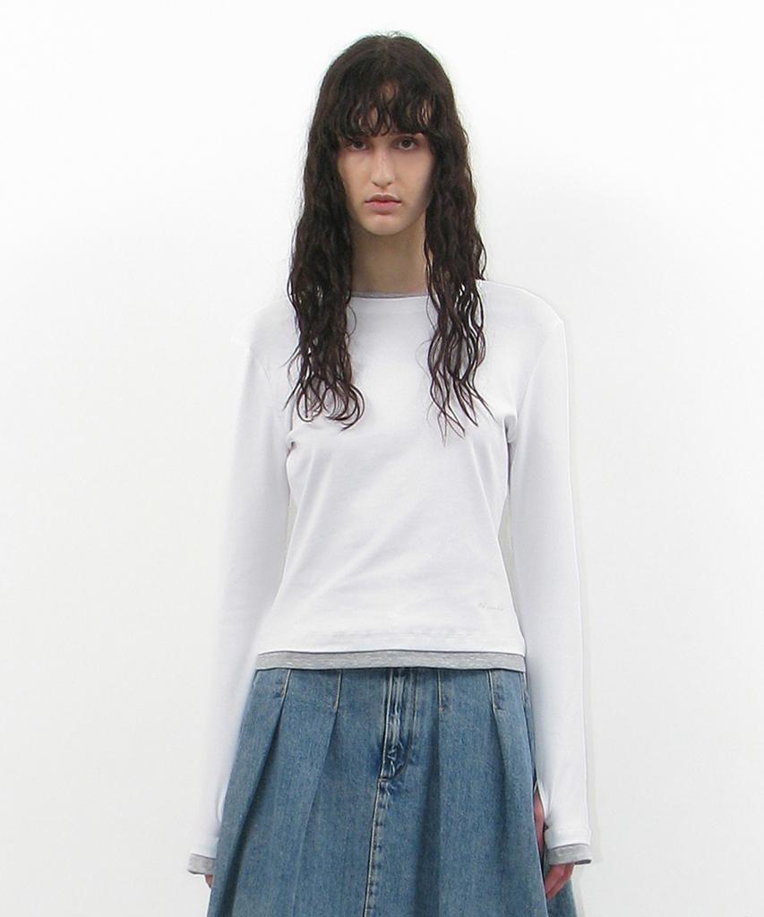 PARTIMENTO WOMEN Pw Double Layered Long Sleeve Tee_12 Colors
