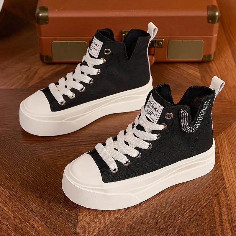 

Женская обувь Шнуровка Холщовые туфли для женщин Скидки 2025 Новые тренды Дешево В дизайнерской роскоши Оригинал 39 Вулканизированная обувь Распродажа 40