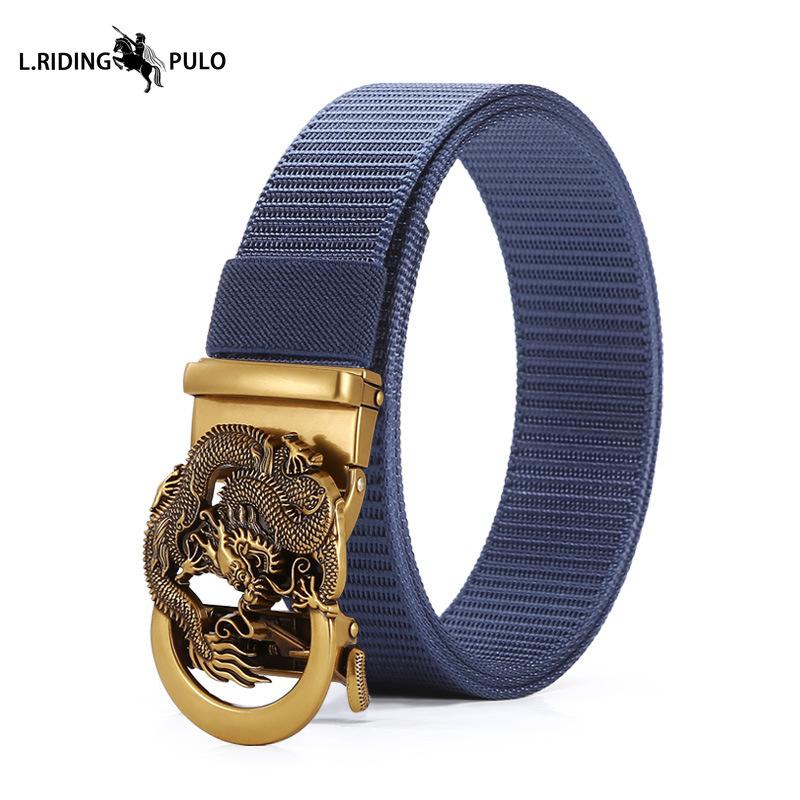 Men's Belt Toothless Alloy Automatic Buckle Men's Belt Imitation Nylon Canvas Youth Versatile Casual Belt