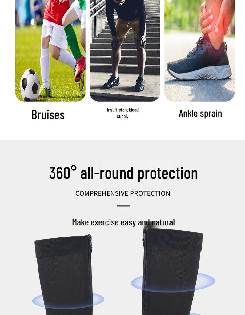 Zapinane na zamek kompresyjne podkolanówki sportowe outdoorowe z zakrytymi palcami