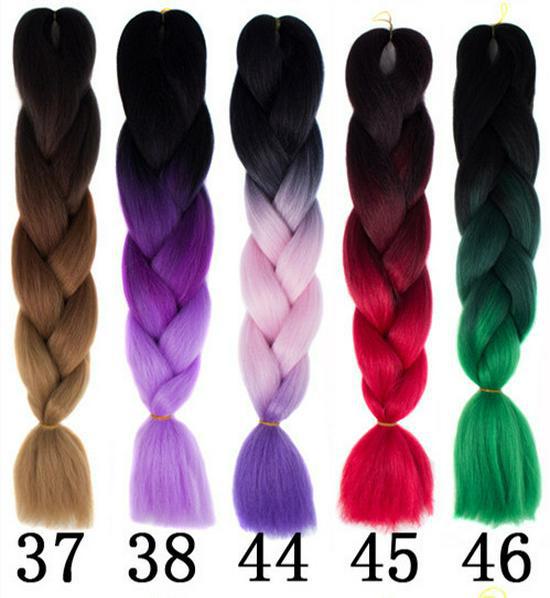 Africká monochromatická gradientní copánková paruka - Vlasový příčesek z chemických vláken